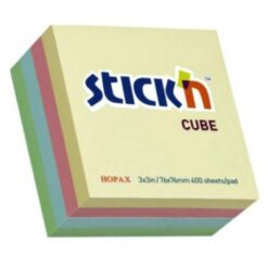 Stick'n - Pastel Cubes Assorted (76 x76mm) , 400 sheets per pad - Box of 12 - Image 1