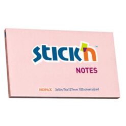 Stick 'n - Notepad Pastel Pink (76mm x 76mm) , 100 Sheets Pack 12 - Image 1