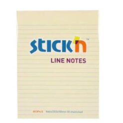 Stick'n - Notepad Lined Yellow Sticky Note Pad (203mm x 150mm) , 50 Sheets - Image 1