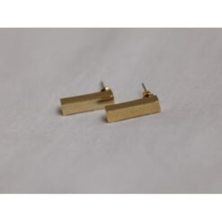 NuLuDa Jewellery - Gold Bar Earrings - Gold Plated Studded Earrings - Image 3