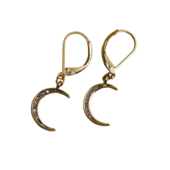 NuLuDa Jewellery - Crescent Moon Clip Earrings - Gold Plated - Image 1