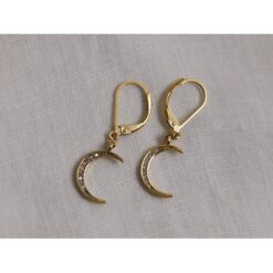 NuLuDa Jewellery - Crescent Moon Clip Earrings - Gold Plated - Image 3