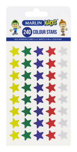 Marlin: Self Adhesive Labels - 240 Colour Stars - Pack of 10 - Image 1