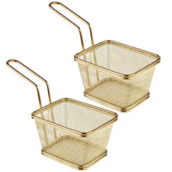 SourceDirect - Frying Basket /Large Frying Basket - Pack of 2 (Gold) - Image 1