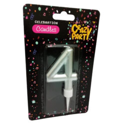 SourceDirect - Large Foil Birthday Candle Number - 4 (Pack of 18) - Image 1