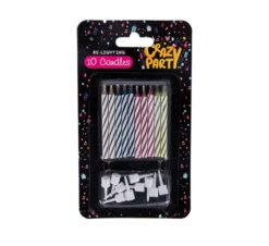 Crazy Party - Birthday Candles - Party Items - Re-Lighting - 10 Piece - Image 1