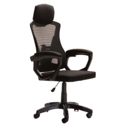 Highback Deluxe Office Chair Ah574 - Black - Image 1