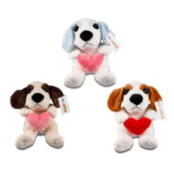 Plush Love Dog with Heart Assorted (3 Pack) - Image 1