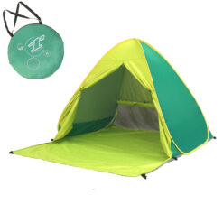 Pop-Up Beach Tent with Curtain - Green - Image 1