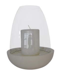 The Gift Shop - Mara White Lantern (Medium) - Including Candle - Image 1