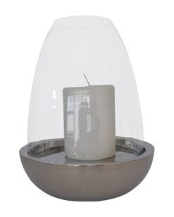 The Gift Shop - Mara Silver Lantern (Medium) - Including Candle - Image 1