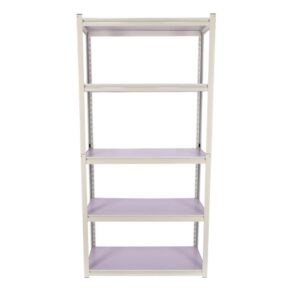Stallion – Steel Shelving 5 Tier All Steel (183 x 90 x 40cm) – White