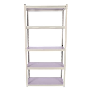 Stallion – Steel Shelving 5 Tier All Steel (183 x 90 x 40cm) – White