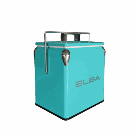 Elba Metal Cooler Box With Handle & Lid – 13L – Mint
