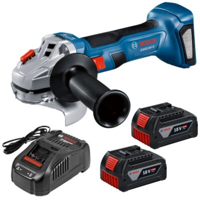 Bosch – Cordless Angle Grinder (GWS 18V-8), Charger & 2 x Batteries (5Ah)