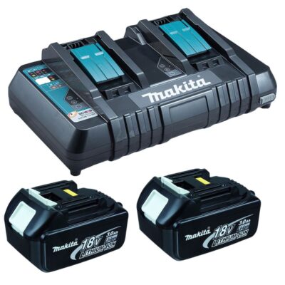Makita – Rapid Optimum Dual Port Charger (18V ) with 2 x 3.0Ah Batteries