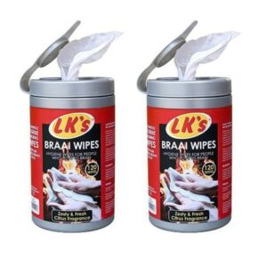 Lk’s Braai Wipes – Fresh Citrus Fragrance – 2 Pack (120 Wipes Per Pack)