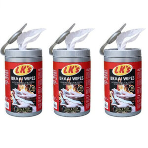 Lk’s – Braai Wipes – Fresh Citrus Fragrance – 3 Pack (120 Wipes per Pack)