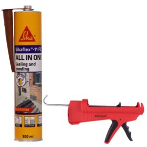Sika – All-in-One Elastic Adhesive & Joint Sealant (Brown) – 300ml with Gun