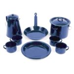 SourceDirect – 11Pce Enamel Cookware Set – Best for Outdoor/Camping (Navy)