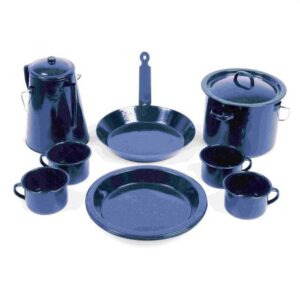 SourceDirect – 11Pce Enamel Cookware Set – Best for Outdoor/Camping (Navy)