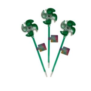 Colour Me – Novelty Push Pop Spinner Pen – Green (3 Pack)