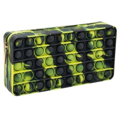 Colour Me – Pencil Bag – Silicone Black & Lime Pop It (19cm)