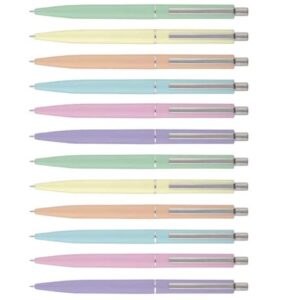 Pen Set – Retractable Medium 1.0mm Novelty (Assorted Pastel, 12 Pack)