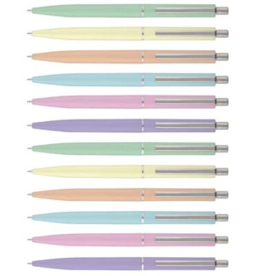 Pen Set – Retractable Medium 1.0mm Novelty (Assorted Pastel, 12 Pack)