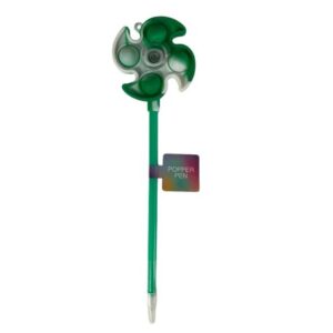 Colour Me – Novelty Push Pop Spinner Pen – Green (1 Pen)