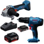 Bosch – Cordless Drill & Grinder with 1x2Ah +1x5Ah Batteries and Charger