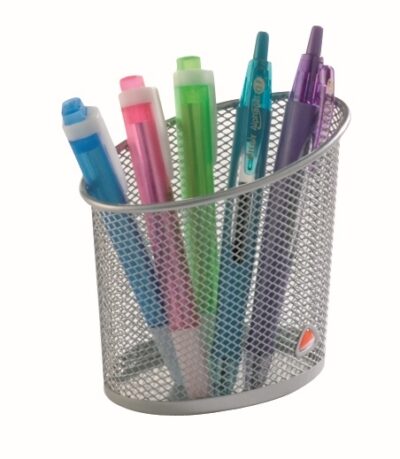 Alba Pencil/Pen Cup Holder – Metallic Grey