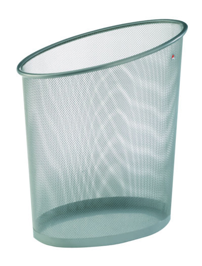 Alba Round Wastebasket – Metallic Grey