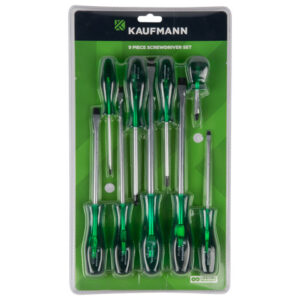 Kaufmann Screwdriver Set – Black Point – 9 Piece