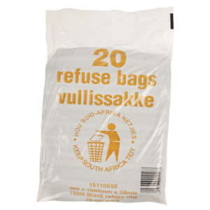 Refuse Bag For 120L Drum 20 Pack –  Black