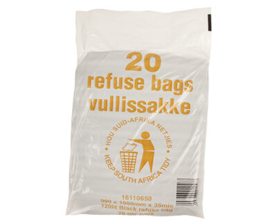 Refuse Bag For 120L Drum 20 Pack –  Black