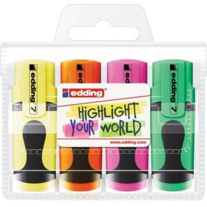 Edding 7/4 Mini Highlighter Set 4Pcs.