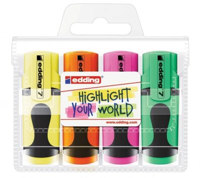 Edding 7/4 Mini Highlighter Set 4Pcs.
