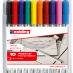 Edding Fine Liner Wallet Assorted Colours 10Pcs.