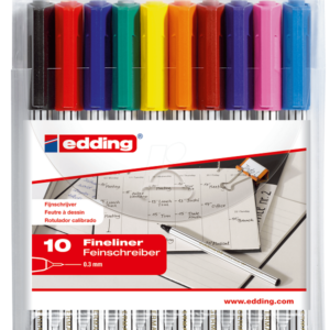 Edding Fine Liner Wallet Assorted Colours 10Pcs.
