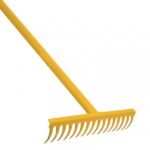 Steel Garden Rake – 16 Teeth – Yellow