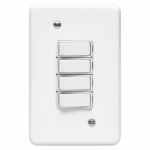 LESCO, 4 Lever 1 Way 4×2 Light Switch Steel White