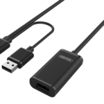 Unitek USB 2.0 Active Extension Cable – Black – 10 m
