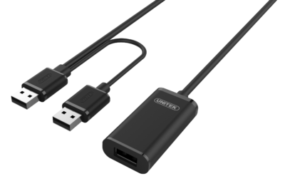 Unitek USB 2.0 Active Extension Cable – Black – 10 m
