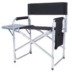 AfriTrail Director Camping Chair with Side Table Black 130kg
