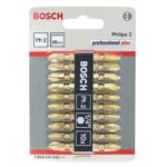 Double-ended SDB set Gold color PH2; PH2; 65 mm, 10 Piece