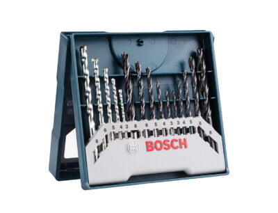 Bosch 15 Piece Mini-X-Blue Line Drill Bit Set (Masonry, Wood, Metal HSS-R)