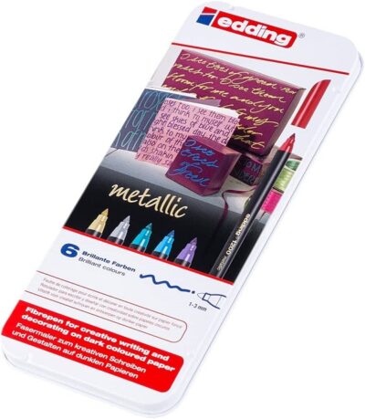 Edding – 1200 Metallic Coloour Pen Set 6’s