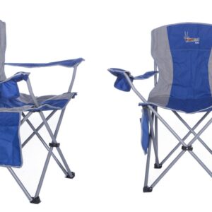 AfriTrail Kudu Padded Folding Arm Chair Blue 120kg 2 Pack