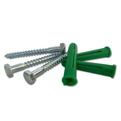 Ifasten Coach Screw M8x75mm & Wall Plug Green – 5 Pack
